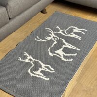 Teppich für Küche, Bad und Schlafzimmer, WALD, Doubleface Grün und Beige