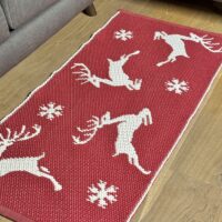 Teppich Landhaus mit HIRSCHEN, Rutschfest, Grün