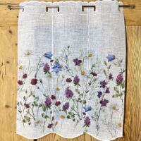 Scheibengardine mit bestickten Tannenzapfen, Landahusstil, M-7686