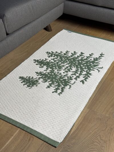 Teppich für Küche, Bad und Schlafzimmer, WALD, Doubleface Grün und Beige