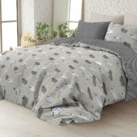 Bettwäsche Winterland mit Hirschen, für Doppelbett und Einzelbett, LAGORAI, Anthrazit
