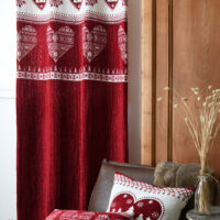 Scheibengardine mit Herz bestickt, nach Maß, M-7577