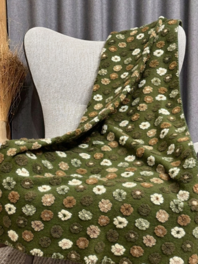 Wolldecke mit BLUMEN, grau, Chalet und alpiner Landhausstil, 150×170 cm + Doppeldecke (Copy)