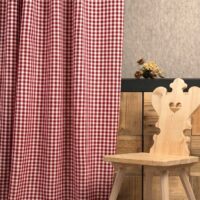 Scheibengardine bestickt mit Hirsch und silbernem Wald, Landhausstil, elegant – M 7937