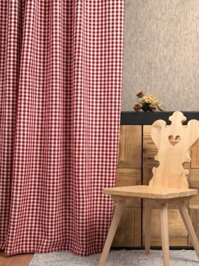 Karo Vorhang nach Maß, Landhausstil, 100% Baumwolle