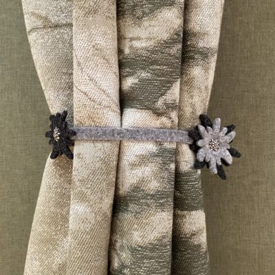 Vorhang Raffhalter für Gardinen, 50 cm, mit Edelweiß Deko, Tiroler Stil
