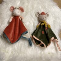 Häschen KANINA floral, weiches Kuscheltier, Baby- und Kinderspielzeug, Farbe rosa