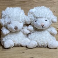 Häschen KANINA floral, weiches Kuscheltier, Baby- und Kinderspielzeug, Farbe rosa