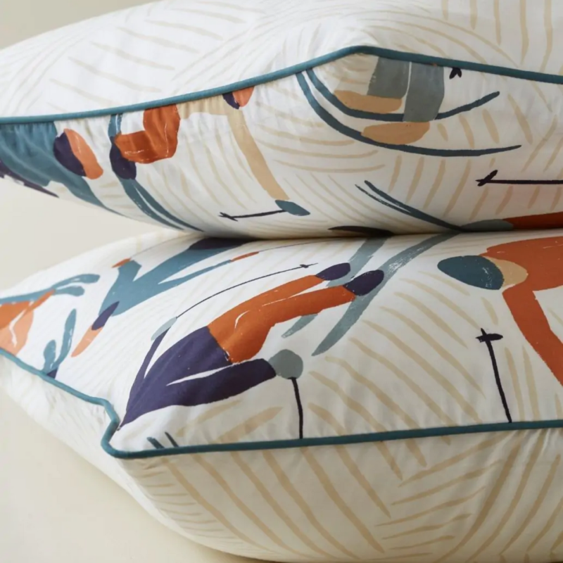 Bettwäsche-Set im alpinen Stil von SYLVIE THIRIEZ, Après-Ski, aus Percale-Baumwolle, 250 x 220 cm + Umschlag