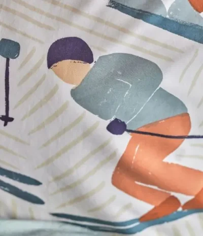 Bettwäsche-Set im alpinen Stil von SYLVIE THIRIEZ, Après-Ski, aus Percale-Baumwolle, 250 x 220 cm + Umschlag